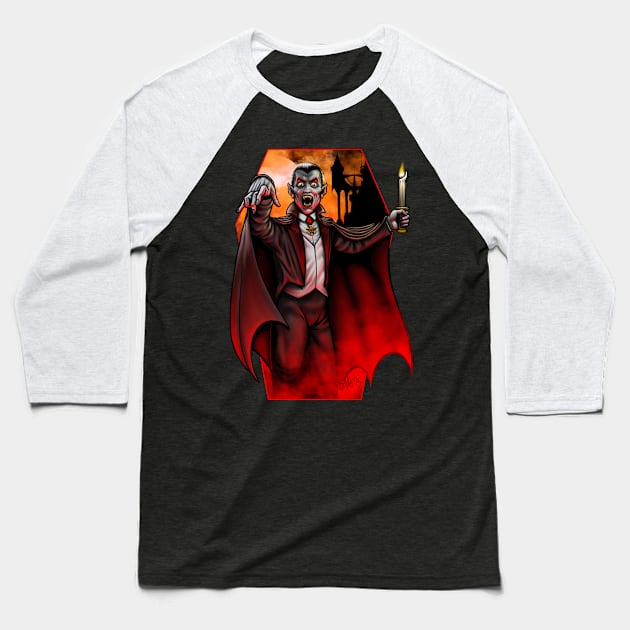 Portrait of Dracula Baseball T-Shirt by Chad Savage